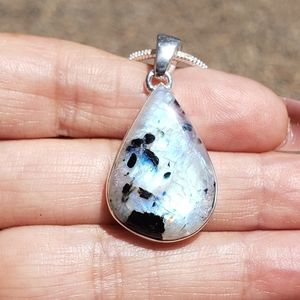 Natural Moonstone in Quartz Necklace